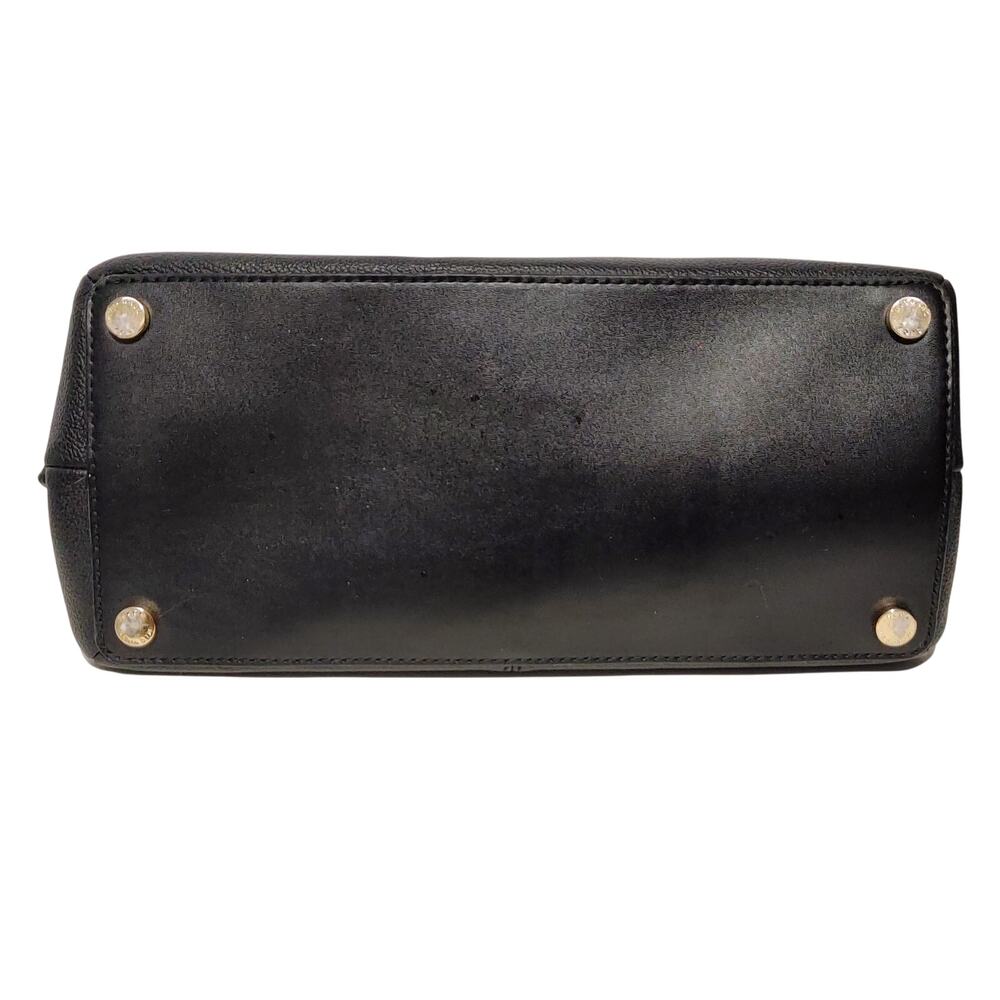 Michael Kors Teagan Large Pebbled Leather Shoulder Purse Bag Black Chain Strap - Picture 5 of 7